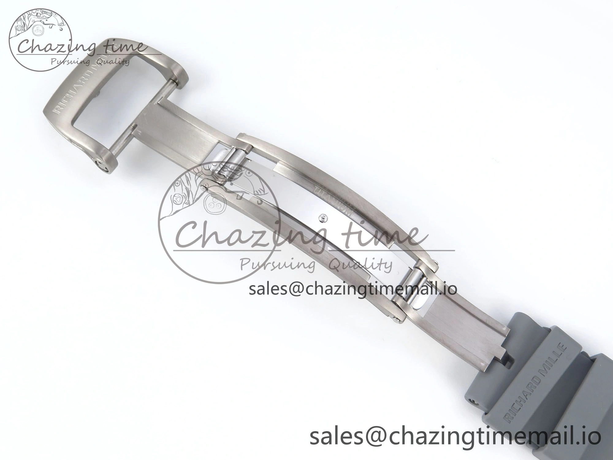 RM055 Gray Ceramic ZF 1:1 Best Edition on Gray Shark Rubber Strap RMUL2 Super Clone