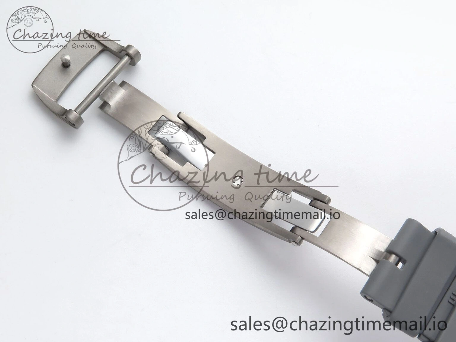 RM055 Gray Ceramic ZF 1:1 Best Edition on Gray Shark Rubber Strap RMUL2 Super Clone