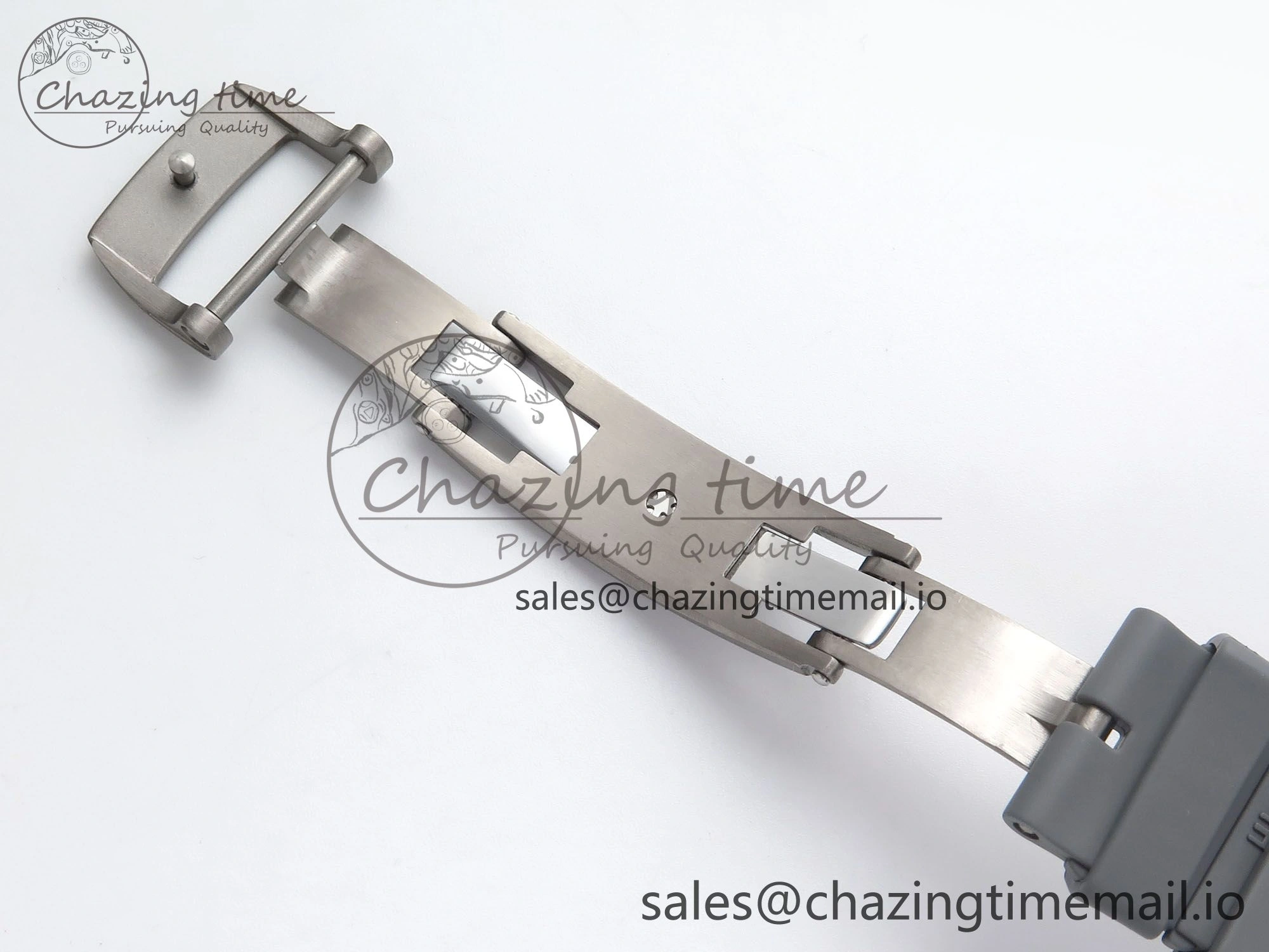 RM055 Gray Ceramic ZF 1:1 Best Edition on Gray Shark Rubber Strap RMUL2 Super Clone