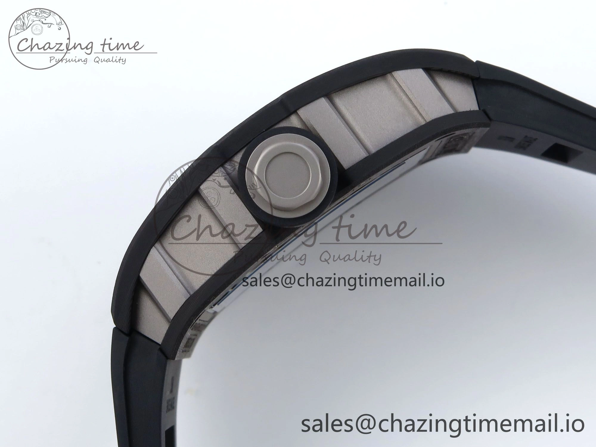 RM055 NTPT APSF 1:1 Best Edition Black Bezel Black Crown on Rubber Strap RMUL2 Super Clone