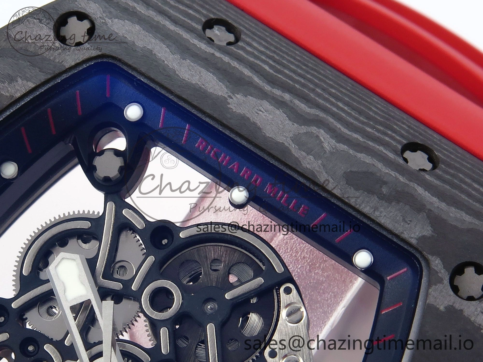 RM055 NTPT APSF 1:1 Best Edition Black Bezel Red Crown on Rubber Strap RMUL2 Super Clone