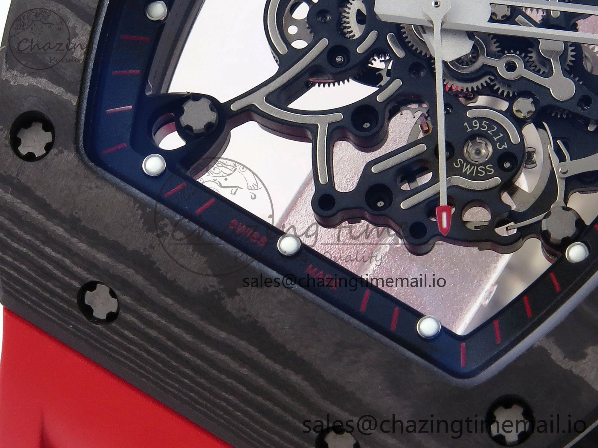 RM055 NTPT APSF 1:1 Best Edition Black Bezel Red Crown on Rubber Strap RMUL2 Super Clone