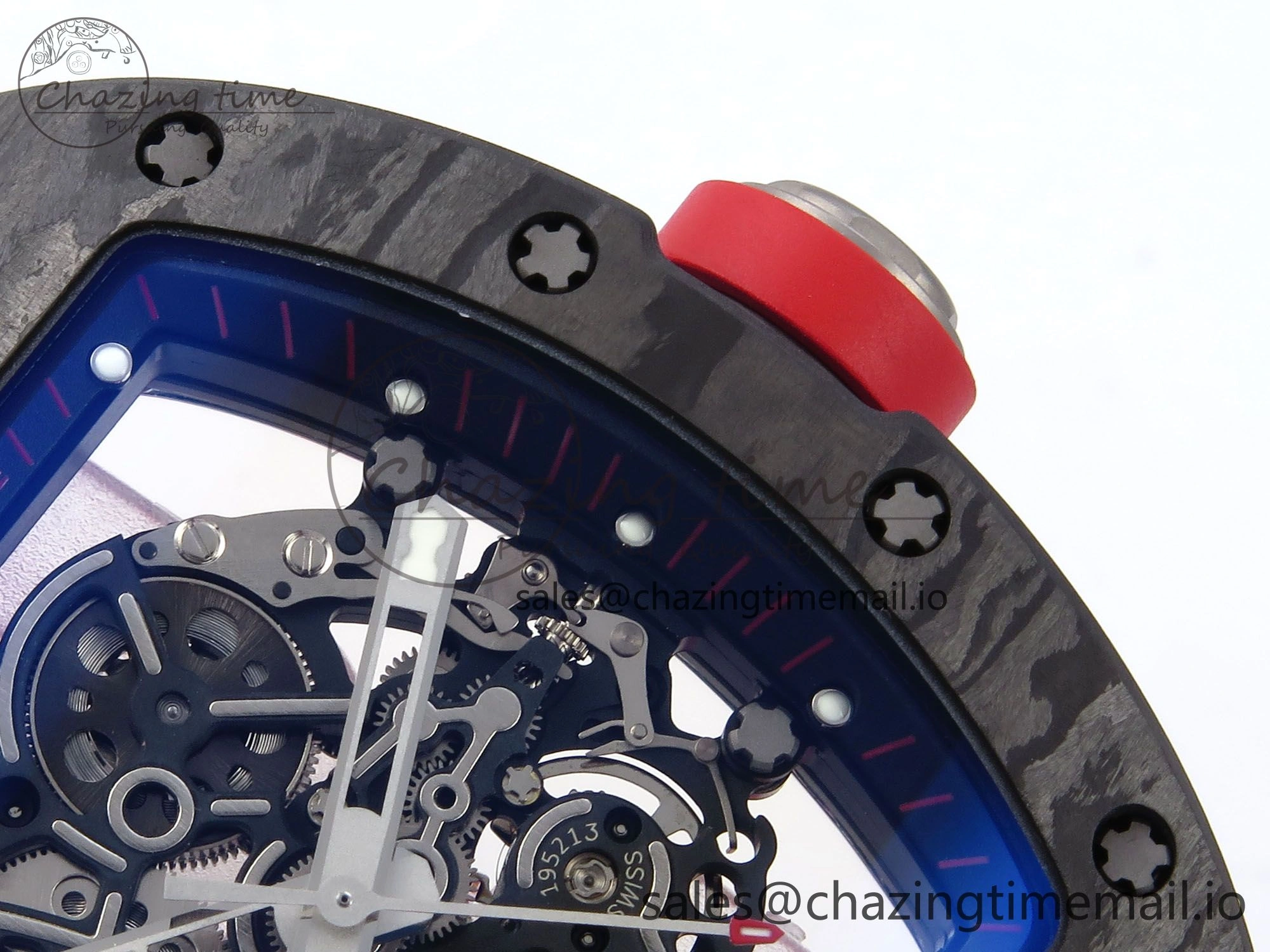 RM055 NTPT APSF 1:1 Best Edition Black Bezel Red Crown on Rubber Strap RMUL2 Super Clone