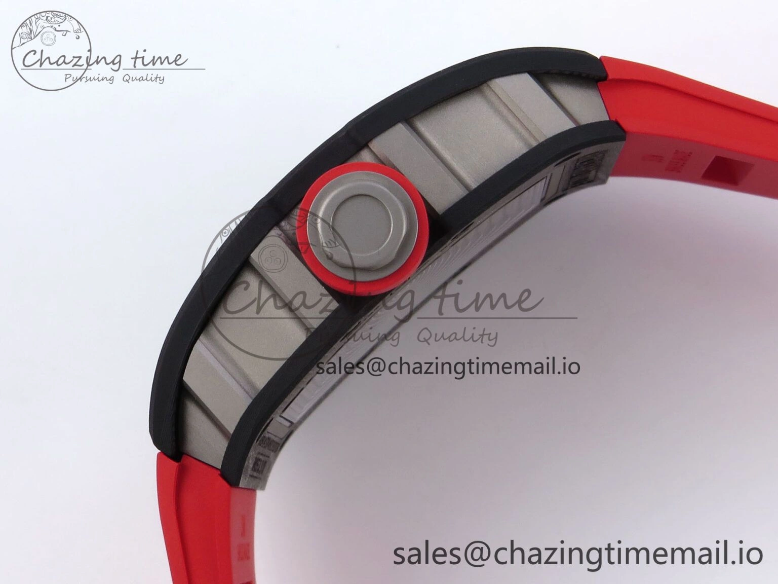 RM055 NTPT APSF 1:1 Best Edition Black Bezel Red Crown on Rubber Strap RMUL2 Super Clone