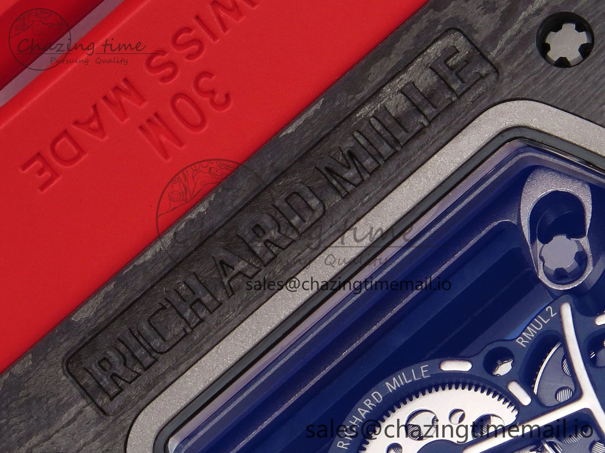 RM055 NTPT APSF 1:1 Best Edition Black Bezel Red Crown on Rubber Strap RMUL2 Super Clone