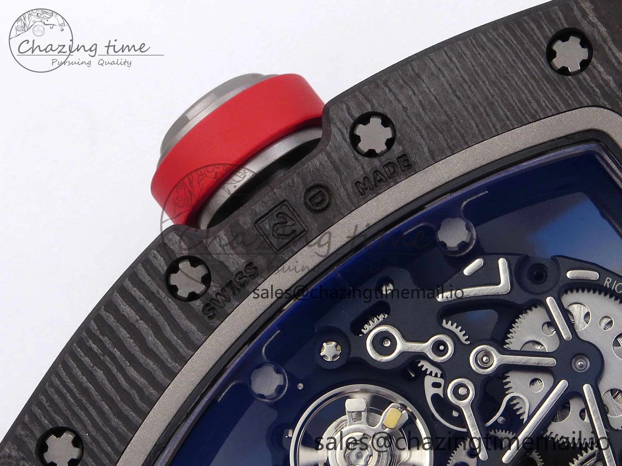 RM055 NTPT APSF 1:1 Best Edition Black Bezel Red Crown on Rubber Strap RMUL2 Super Clone