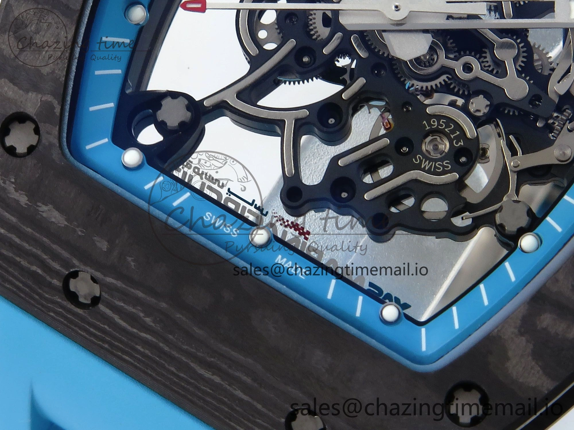 RM055 NTPT APSF 1:1 Best Edition Blue Bezel Blue Crown on Rubber Strap RMUL2 Super Clone