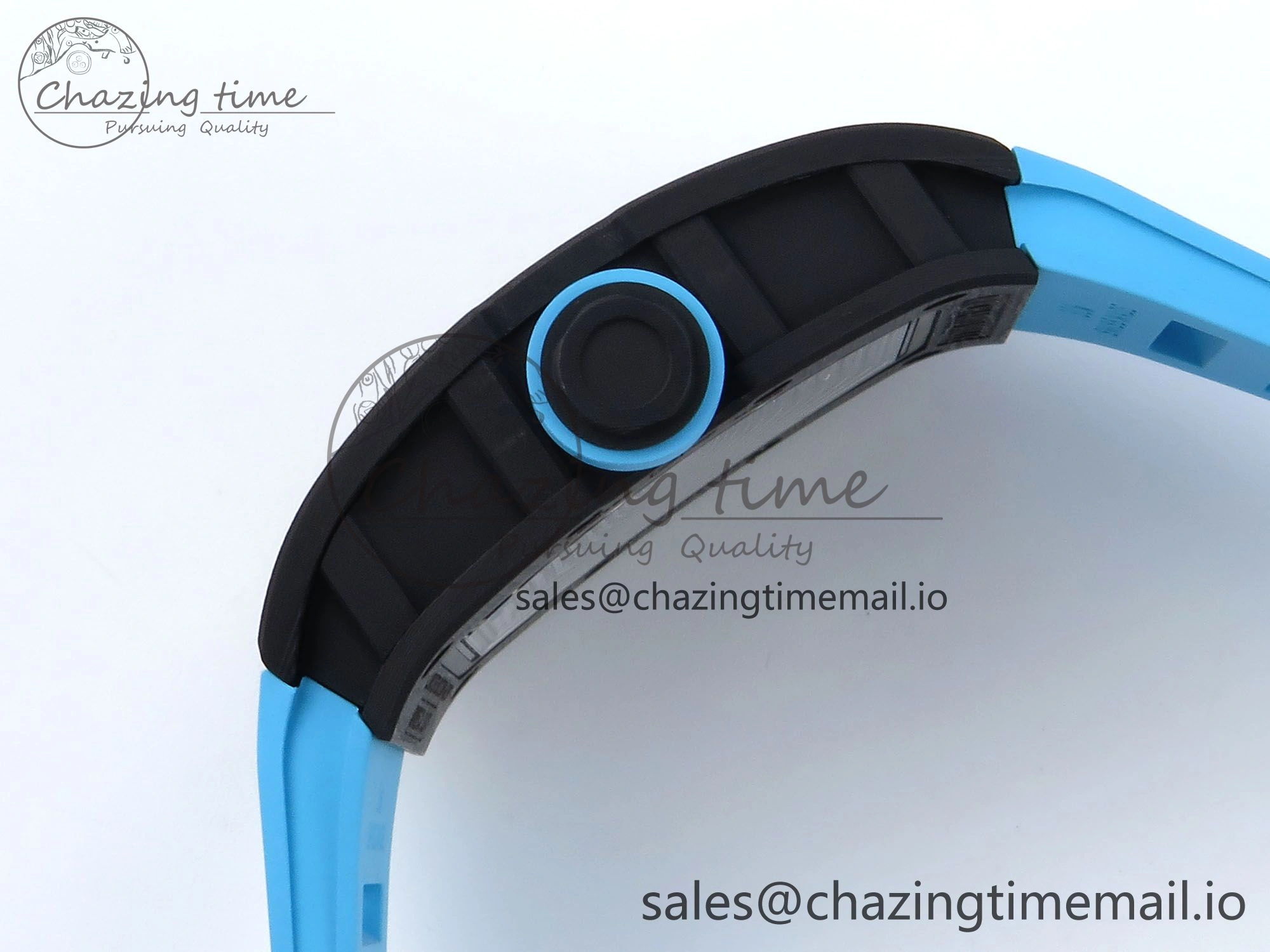RM055 NTPT APSF 1:1 Best Edition Blue Bezel Blue Crown on Rubber Strap RMUL2 Super Clone