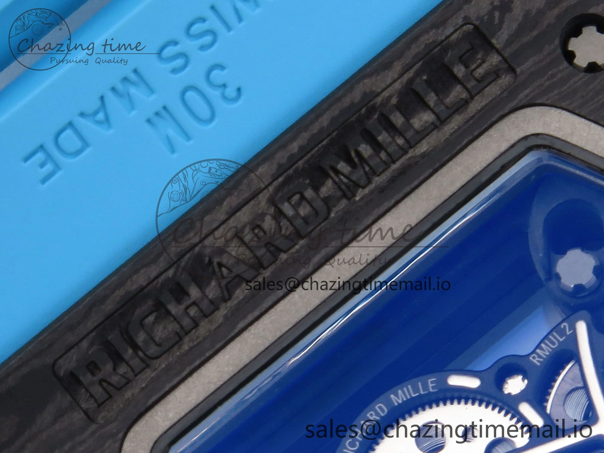 RM055 NTPT APSF 1:1 Best Edition Blue Bezel Blue Crown on Rubber Strap RMUL2 Super Clone