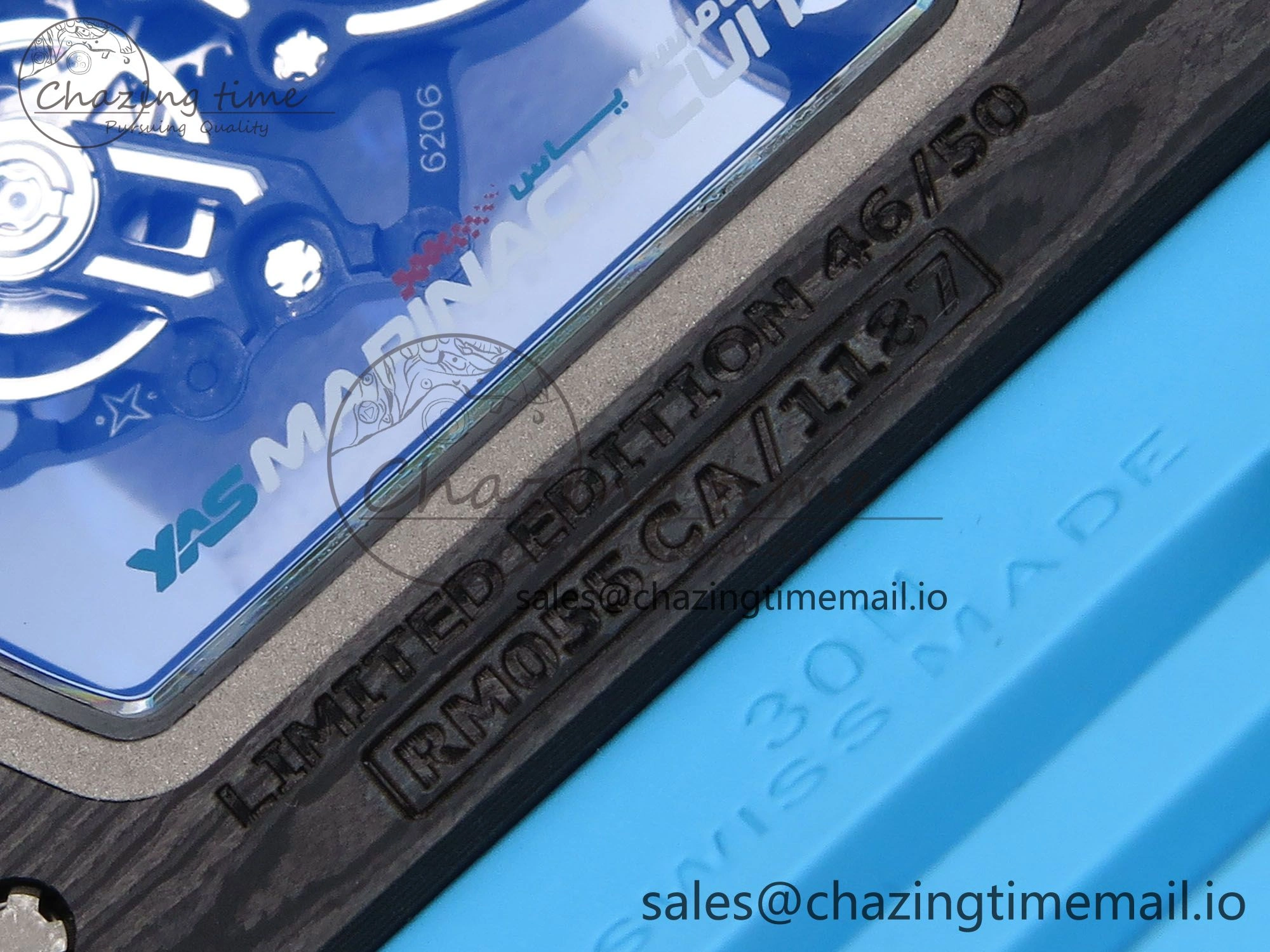 RM055 NTPT APSF 1:1 Best Edition Blue Bezel Blue Crown on Rubber Strap RMUL2 Super Clone