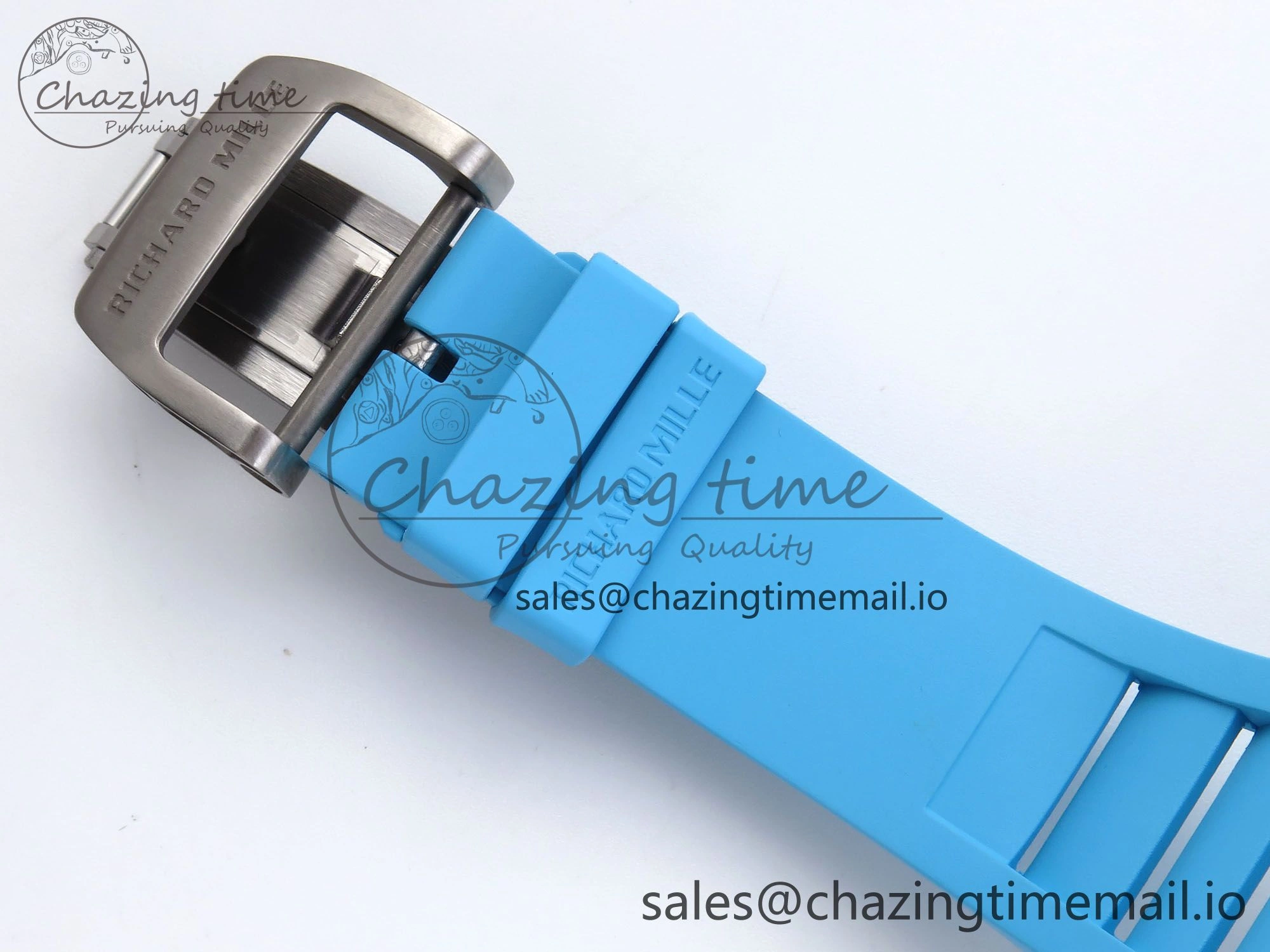 RM055 NTPT APSF 1:1 Best Edition Blue Bezel Blue Crown on Rubber Strap RMUL2 Super Clone