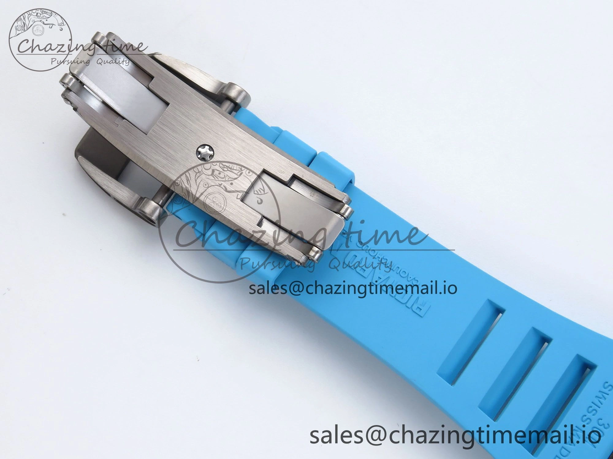 RM055 NTPT APSF 1:1 Best Edition Blue Bezel Blue Crown on Rubber Strap RMUL2 Super Clone