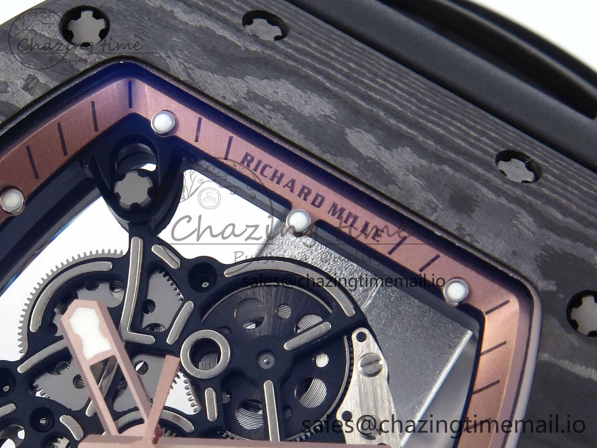 RM055 NTPT APSF 1:1 Best Edition RG Bezel Black Crown on Rubber Strap RMUL2 Super Clone