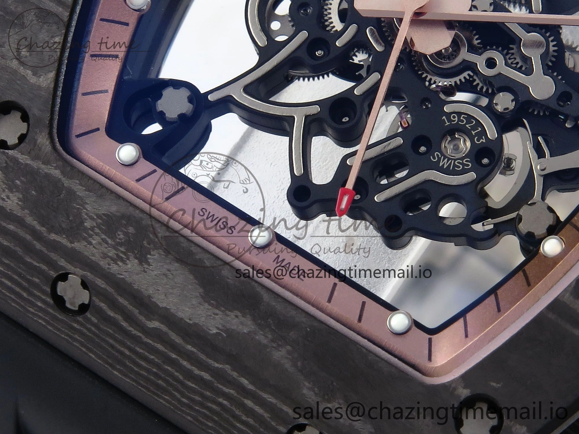 RM055 NTPT APSF 1:1 Best Edition RG Bezel Black Crown on Rubber Strap RMUL2 Super Clone