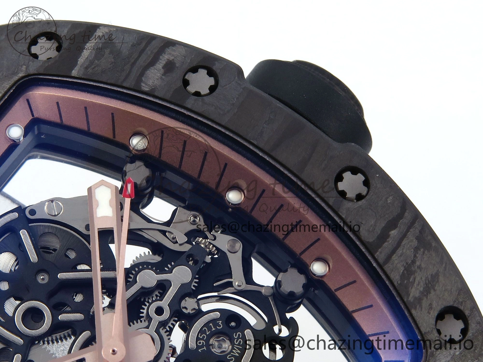 RM055 NTPT APSF 1:1 Best Edition RG Bezel Black Crown on Rubber Strap RMUL2 Super Clone