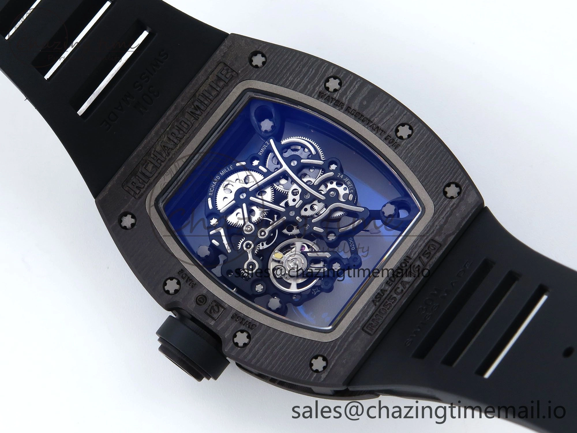 RM055 NTPT APSF 1:1 Best Edition RG Bezel Black Crown on Rubber Strap RMUL2 Super Clone