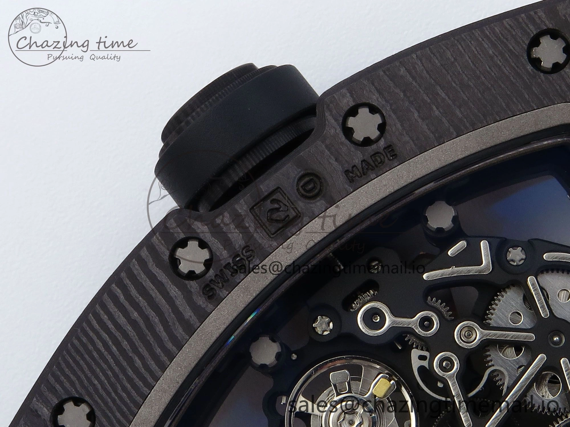 RM055 NTPT APSF 1:1 Best Edition RG Bezel Black Crown on Rubber Strap RMUL2 Super Clone