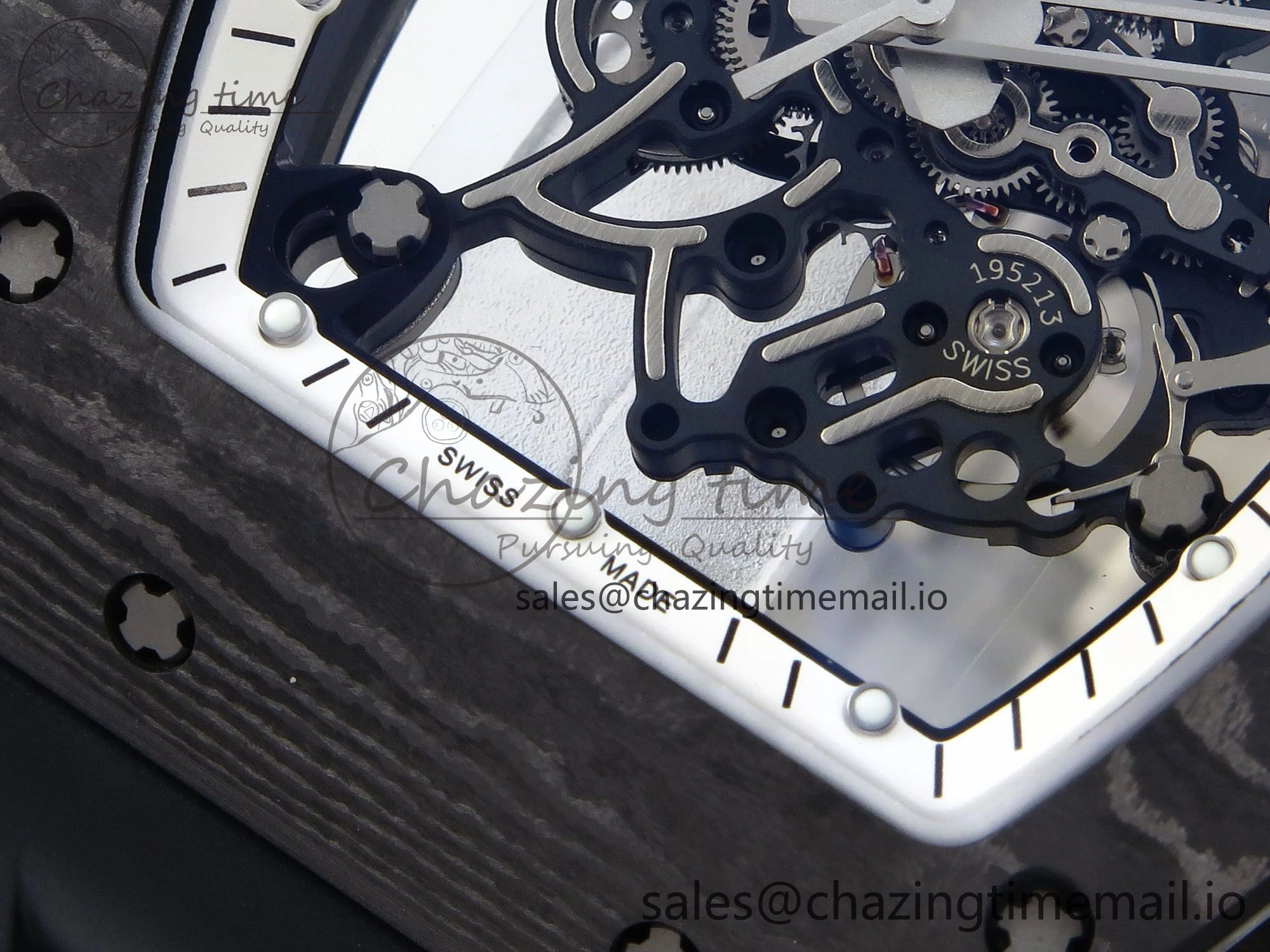 RM055 NTPT APSF 1:1 Best Edition White Bezel Black Crown on Rubber Strap RMUL2 Super Clone