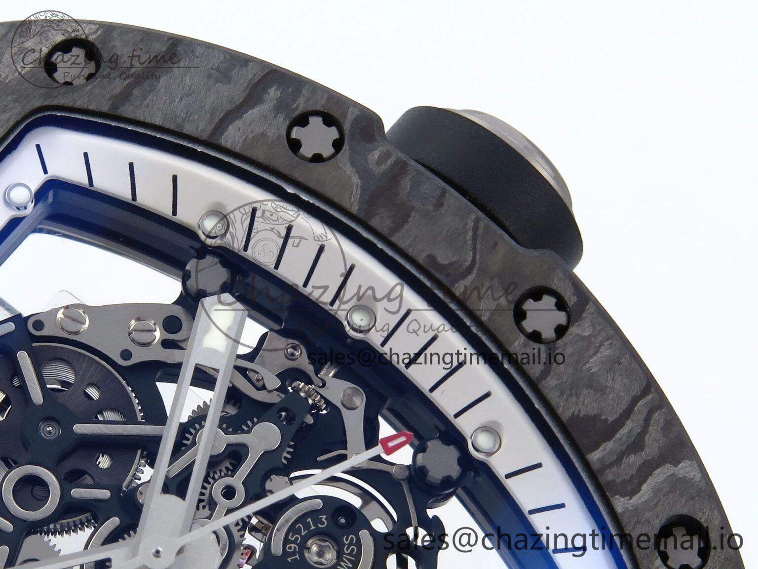 RM055 NTPT APSF 1:1 Best Edition White Bezel Black Crown on Rubber Strap RMUL2 Super Clone