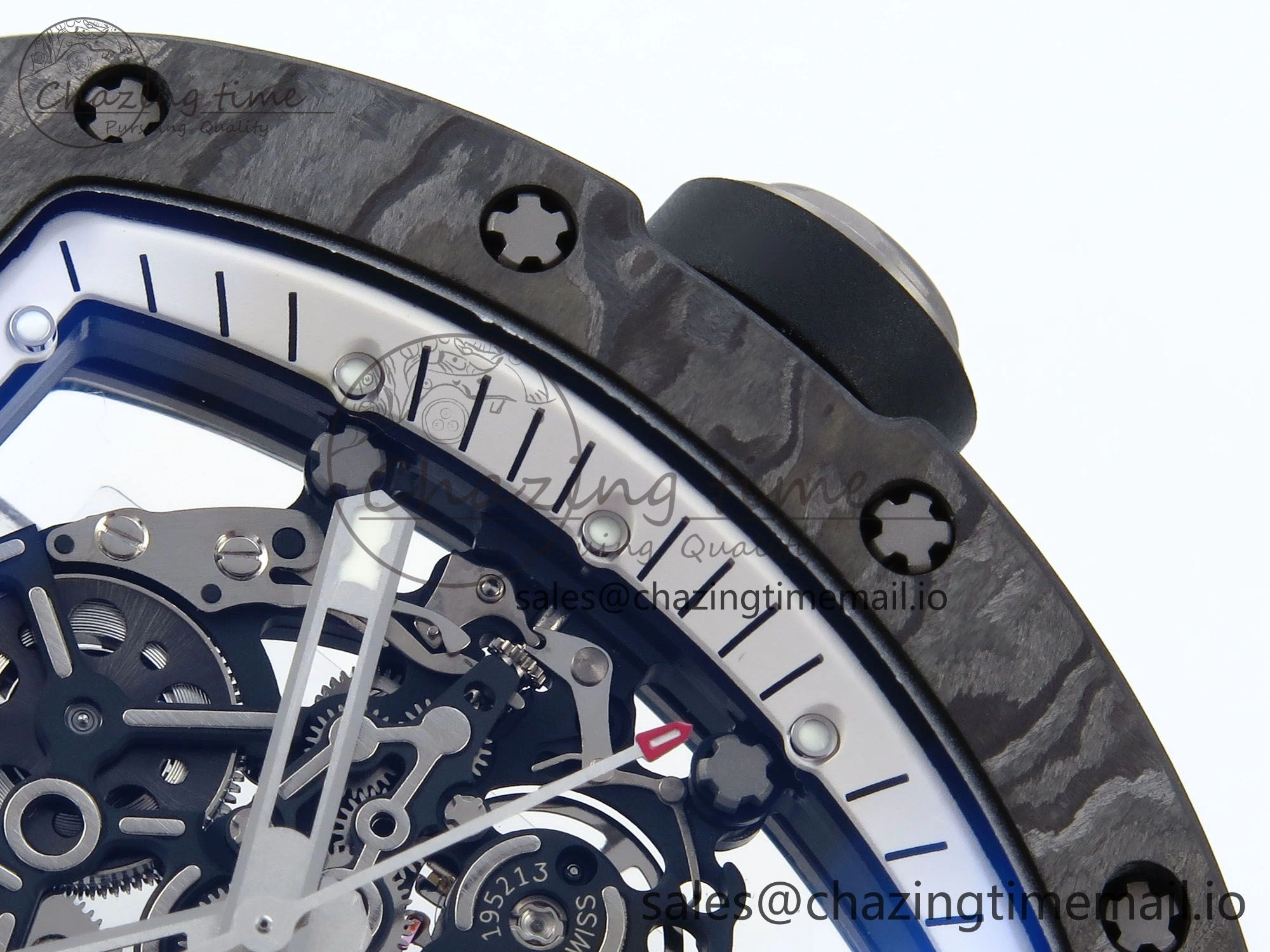 RM055 NTPT APSF 1:1 Best Edition White Bezel Black Crown on Rubber Strap RMUL2 Super Clone