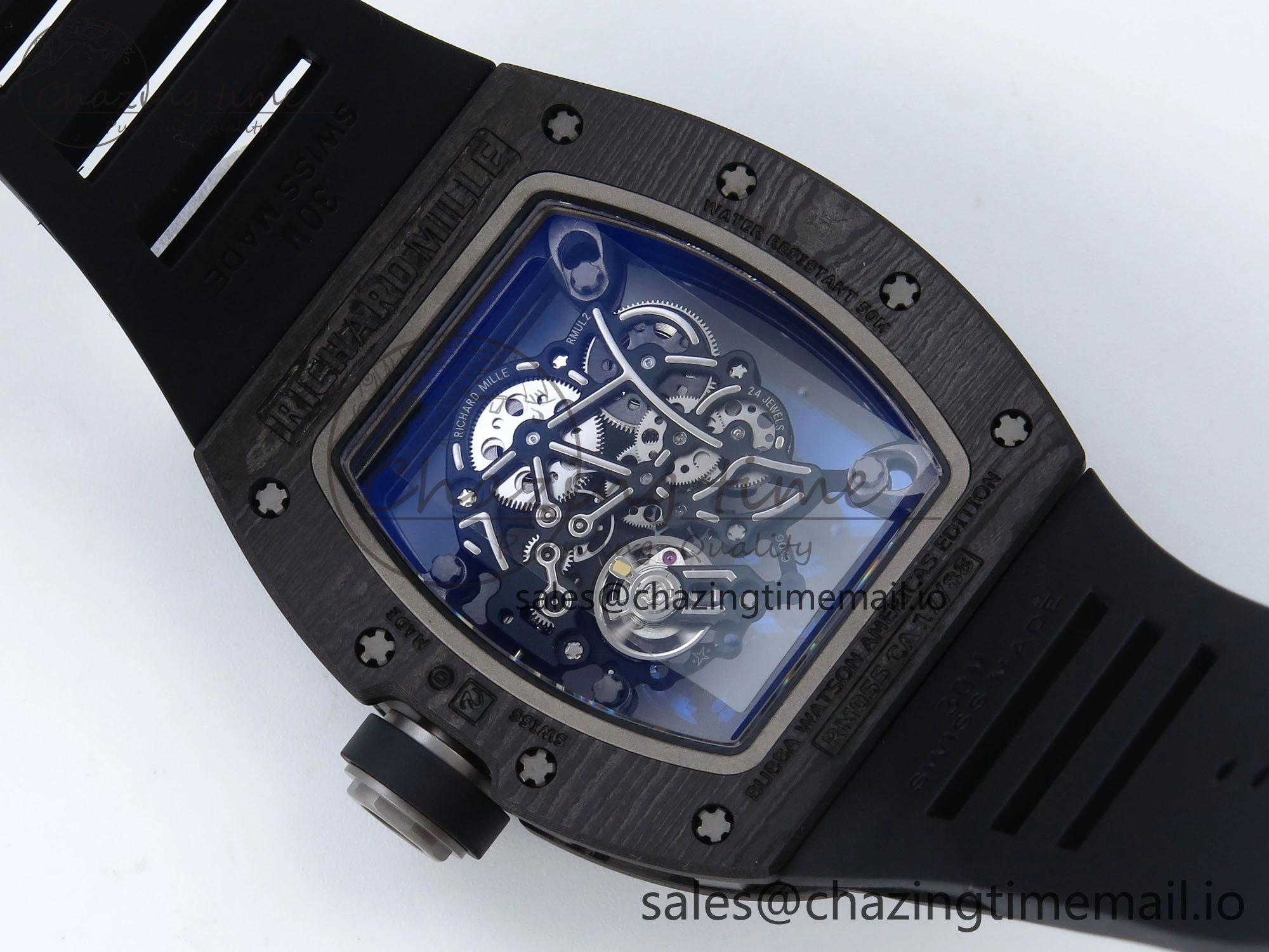 RM055 NTPT APSF 1:1 Best Edition White Bezel Black Crown on Rubber Strap RMUL2 Super Clone