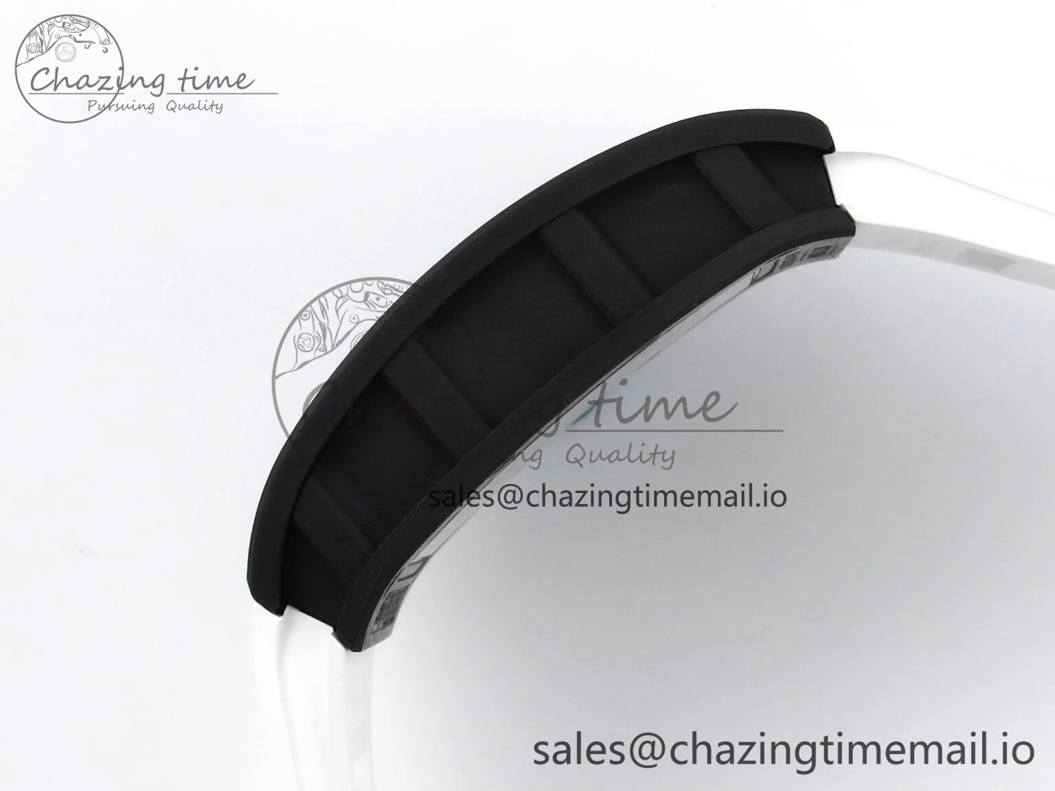 RM055 NTPT APSF 1:1 Best Edition White Bezel Blue Crown on Rubber Strap RMUL2 Super Clone