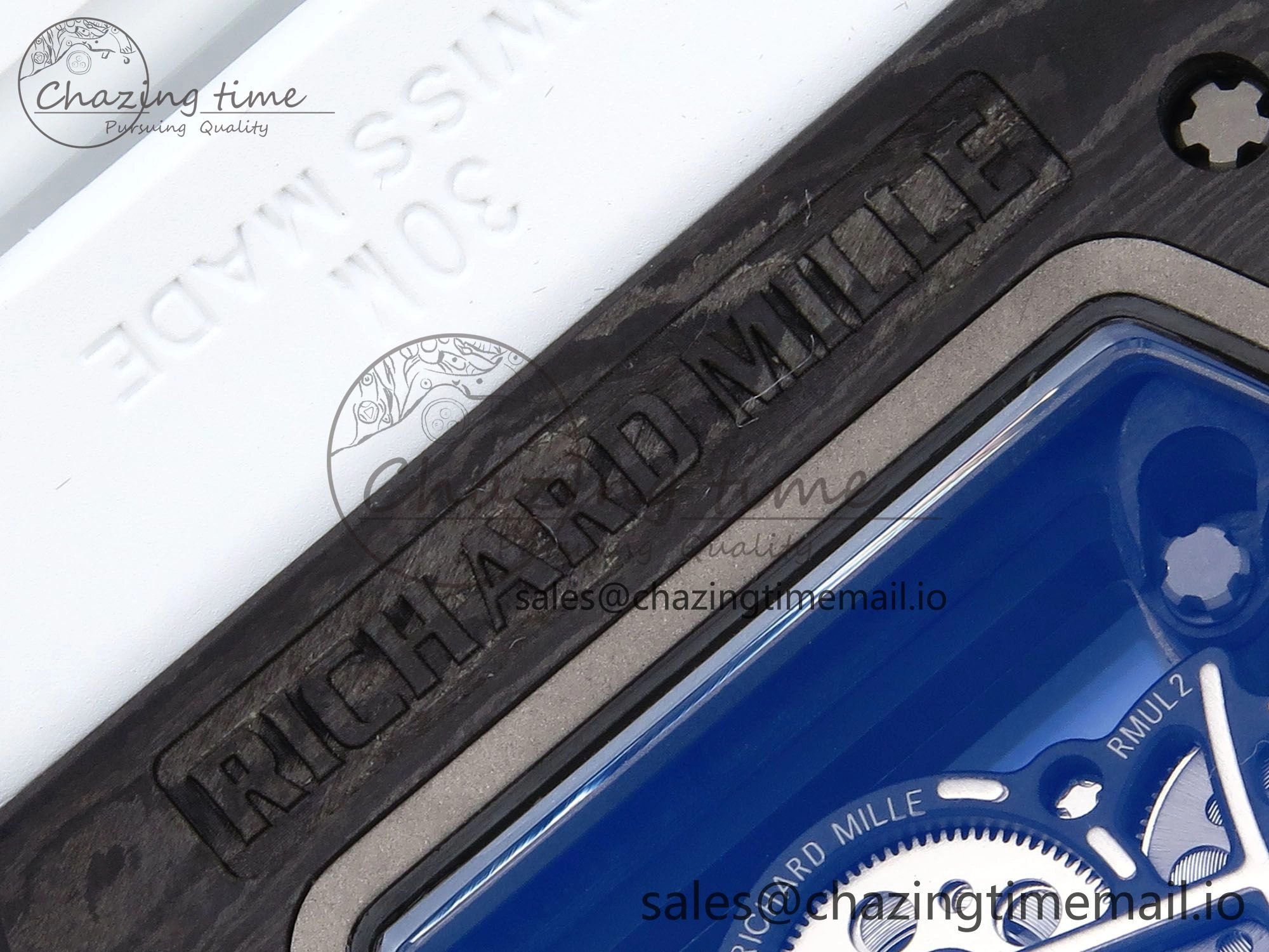 RM055 NTPT APSF 1:1 Best Edition White Bezel Blue Crown on Rubber Strap RMUL2 Super Clone