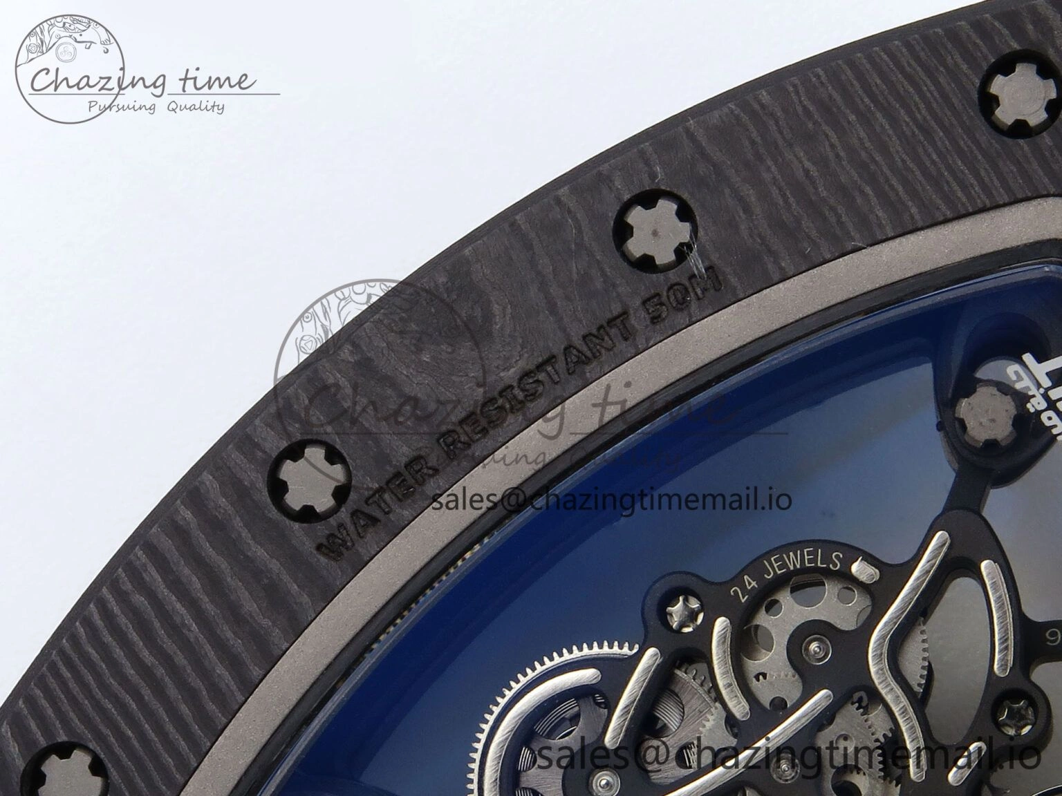 RM055 NTPT APSF 1:1 Best Edition White Bezel Blue Crown on Rubber Strap RMUL2 Super Clone