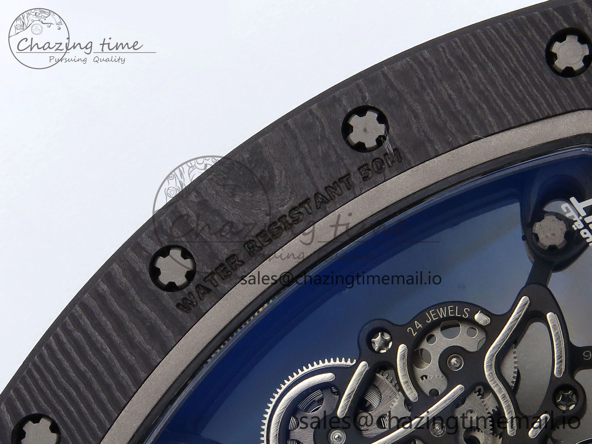 RM055 NTPT APSF 1:1 Best Edition White Bezel Blue Crown on Rubber Strap RMUL2 Super Clone