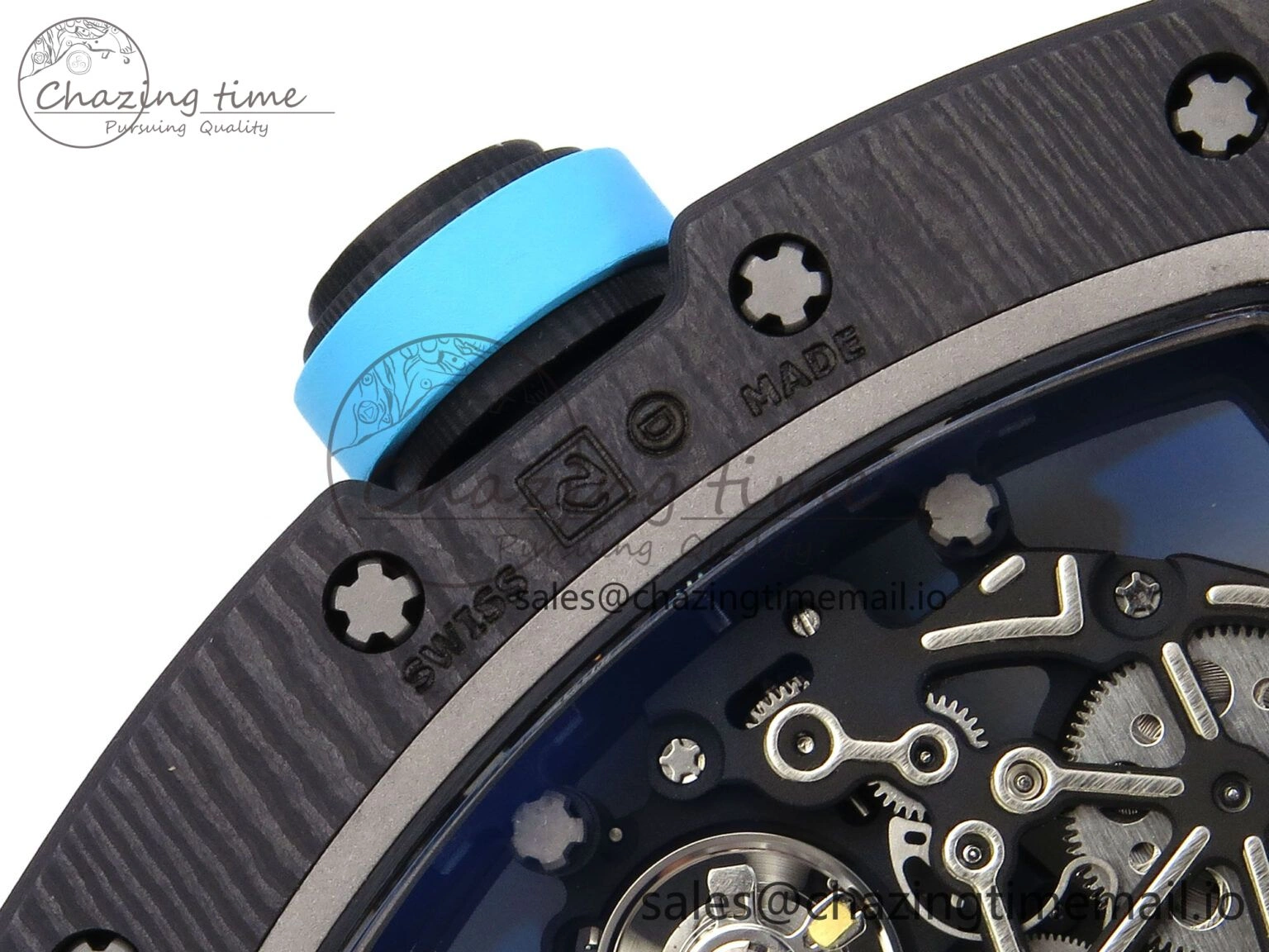 RM055 NTPT APSF 1:1 Best Edition White Bezel Blue Crown on Rubber Strap RMUL2 Super Clone