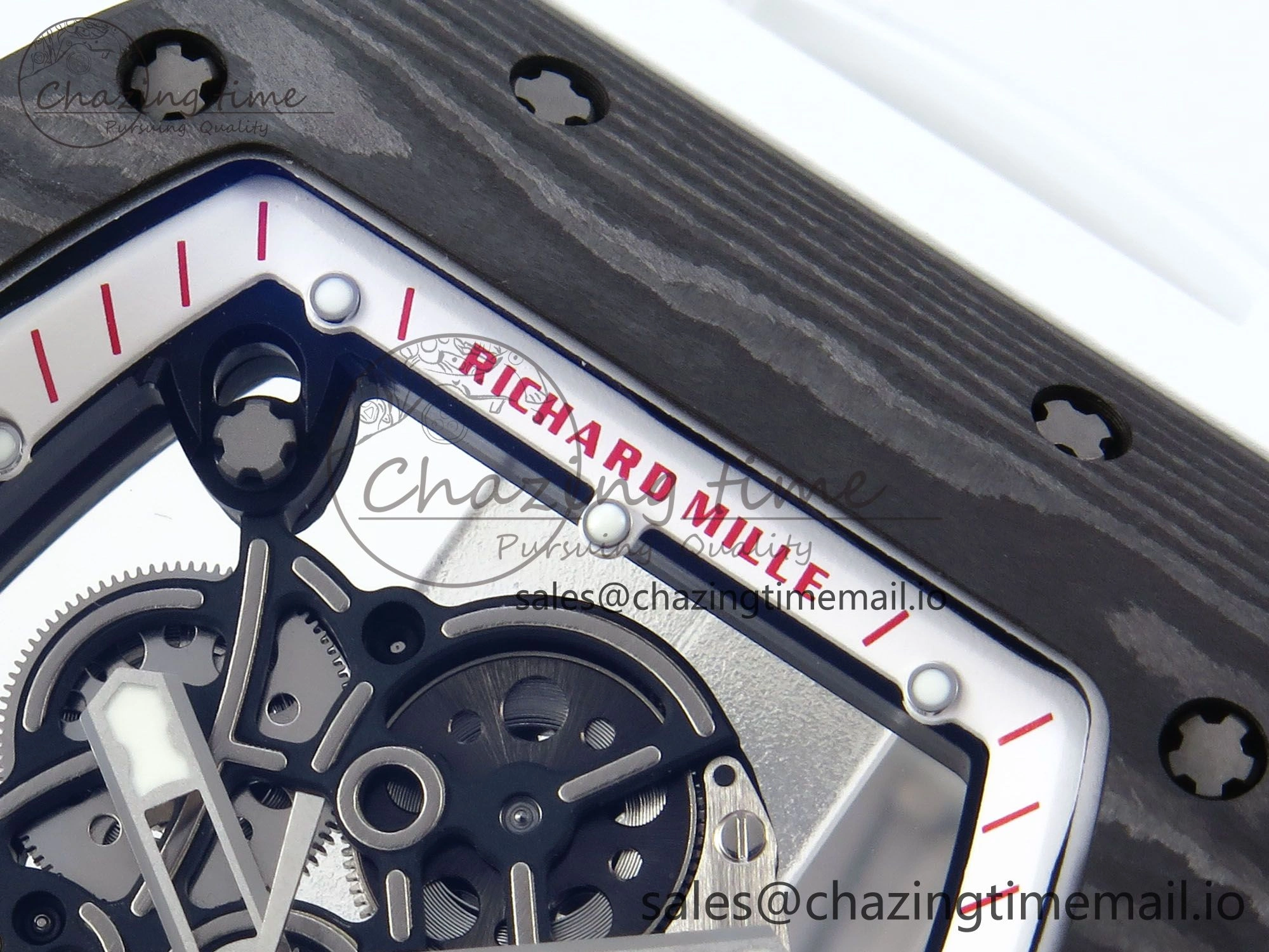 RM055 NTPT APSF 1:1 Best Edition White Bezel Red Crown on Rubber Strap RMUL2 Super Clone