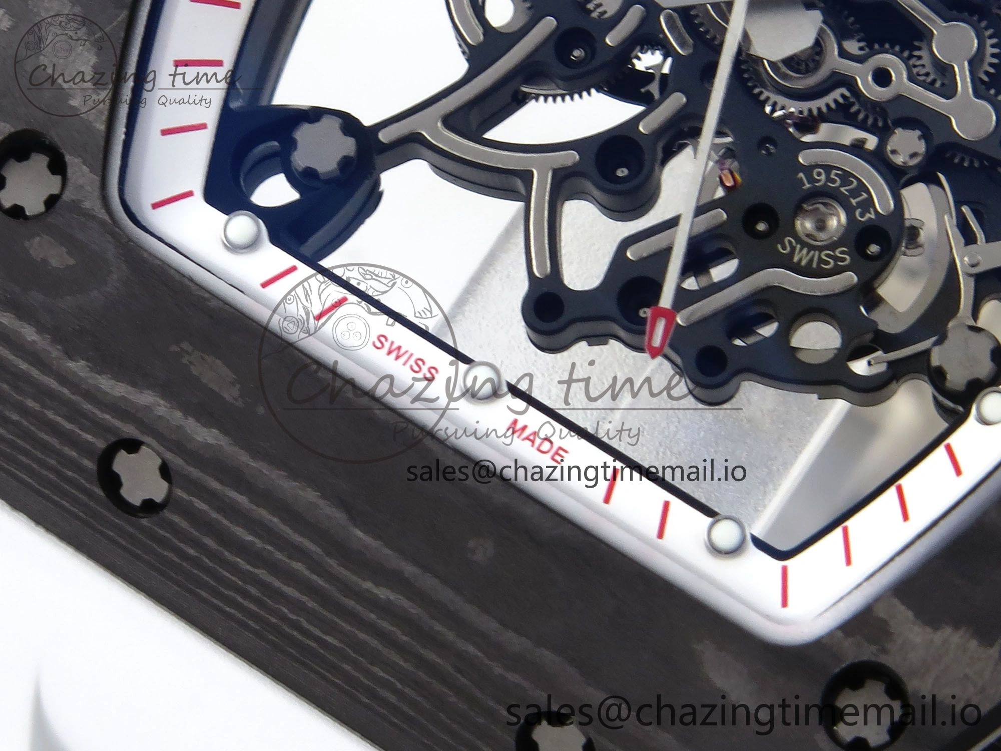 RM055 NTPT APSF 1:1 Best Edition White Bezel Red Crown on Rubber Strap RMUL2 Super Clone