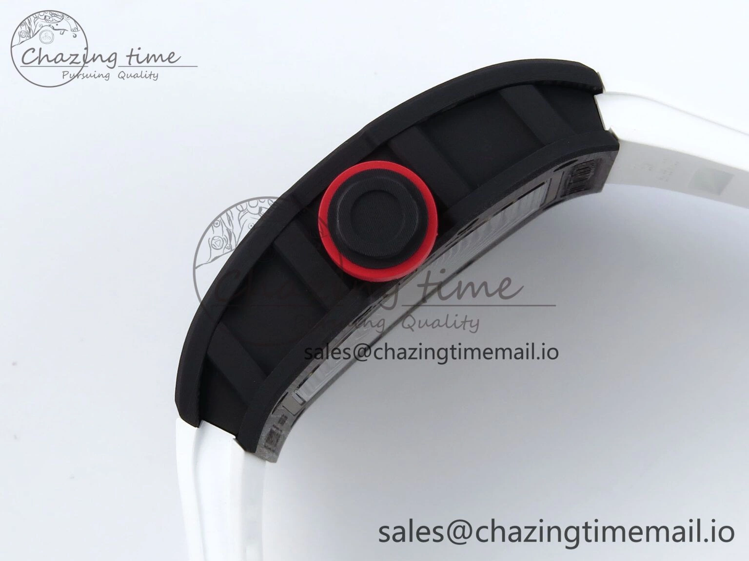 RM055 NTPT APSF 1:1 Best Edition White Bezel Red Crown on Rubber Strap RMUL2 Super Clone