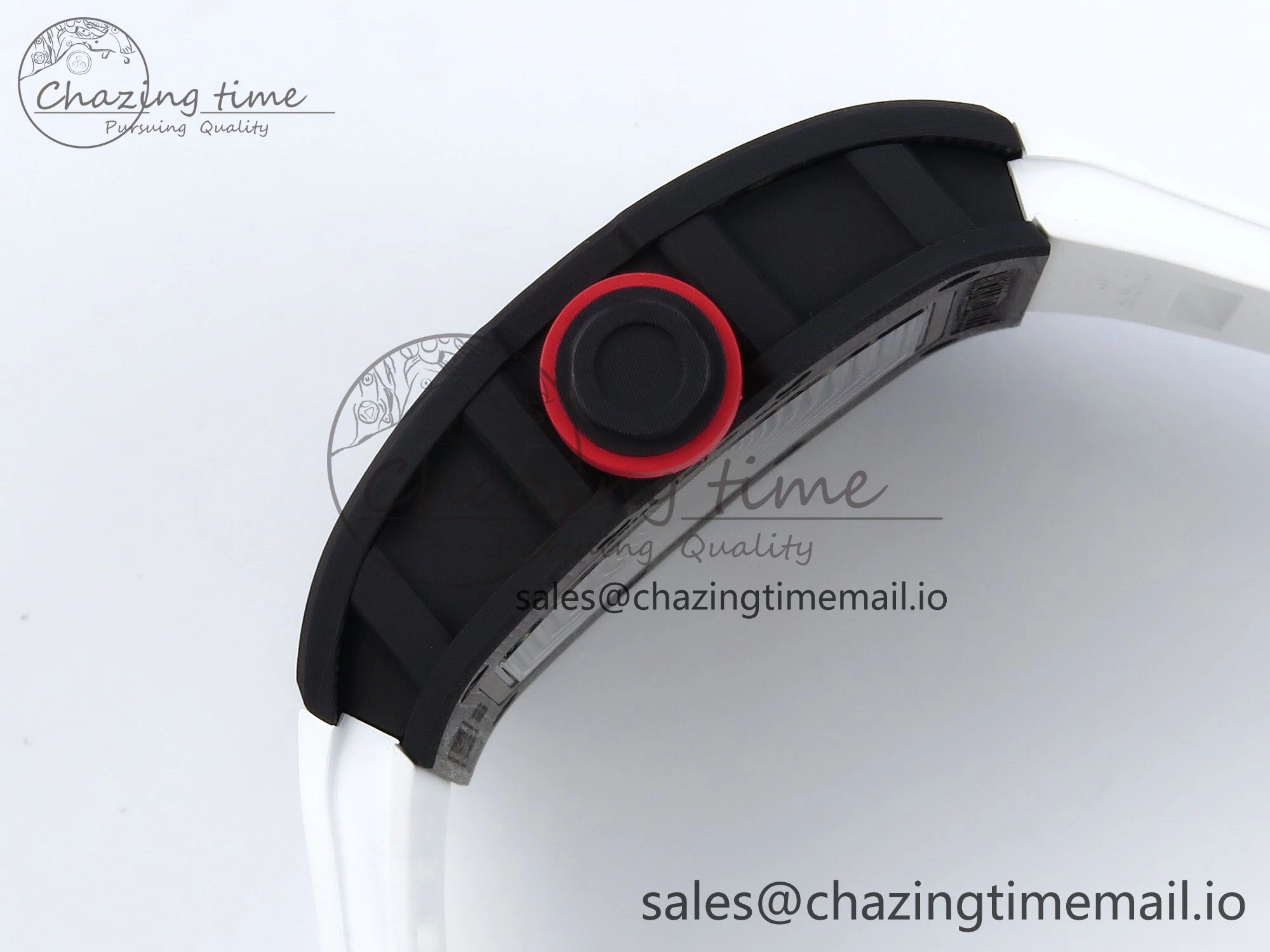 RM055 NTPT APSF 1:1 Best Edition White Bezel Red Crown on Rubber Strap RMUL2 Super Clone
