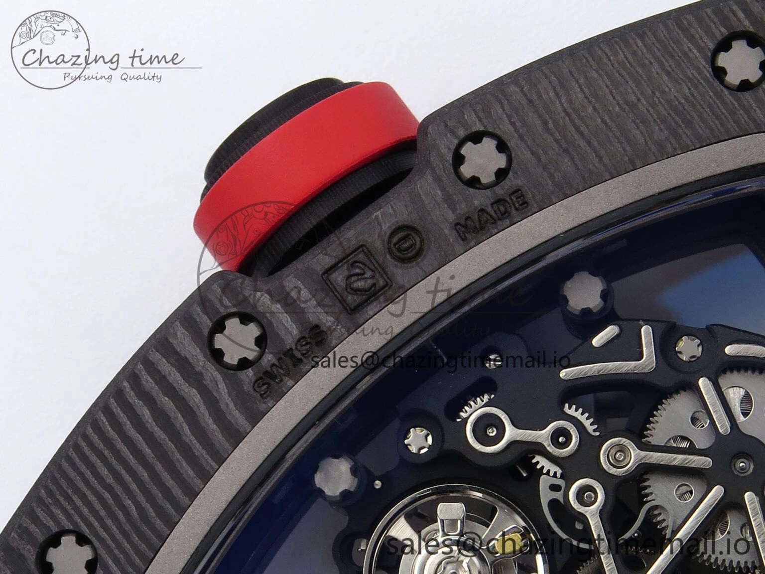 RM055 NTPT APSF 1:1 Best Edition White Bezel Red Crown on Rubber Strap RMUL2 Super Clone