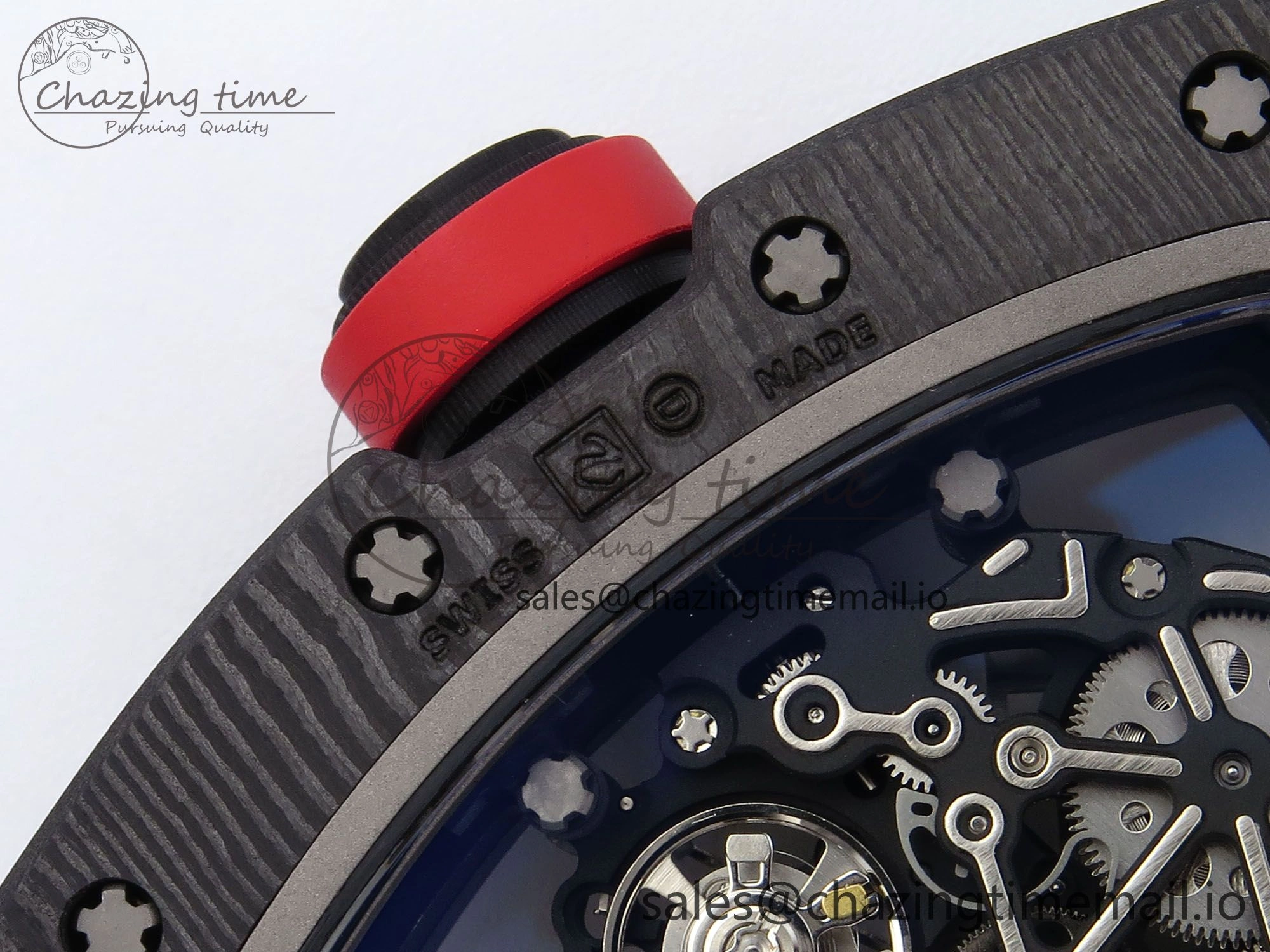 RM055 NTPT APSF 1:1 Best Edition White Bezel Red Crown on Rubber Strap RMUL2 Super Clone