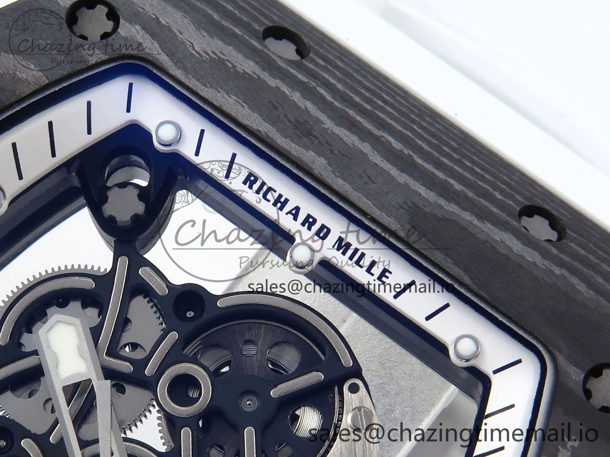 RM055 NTPT APSF 1:1 Best Edition White Bezel White Crown on Rubber Strap RMUL2 Super Clone