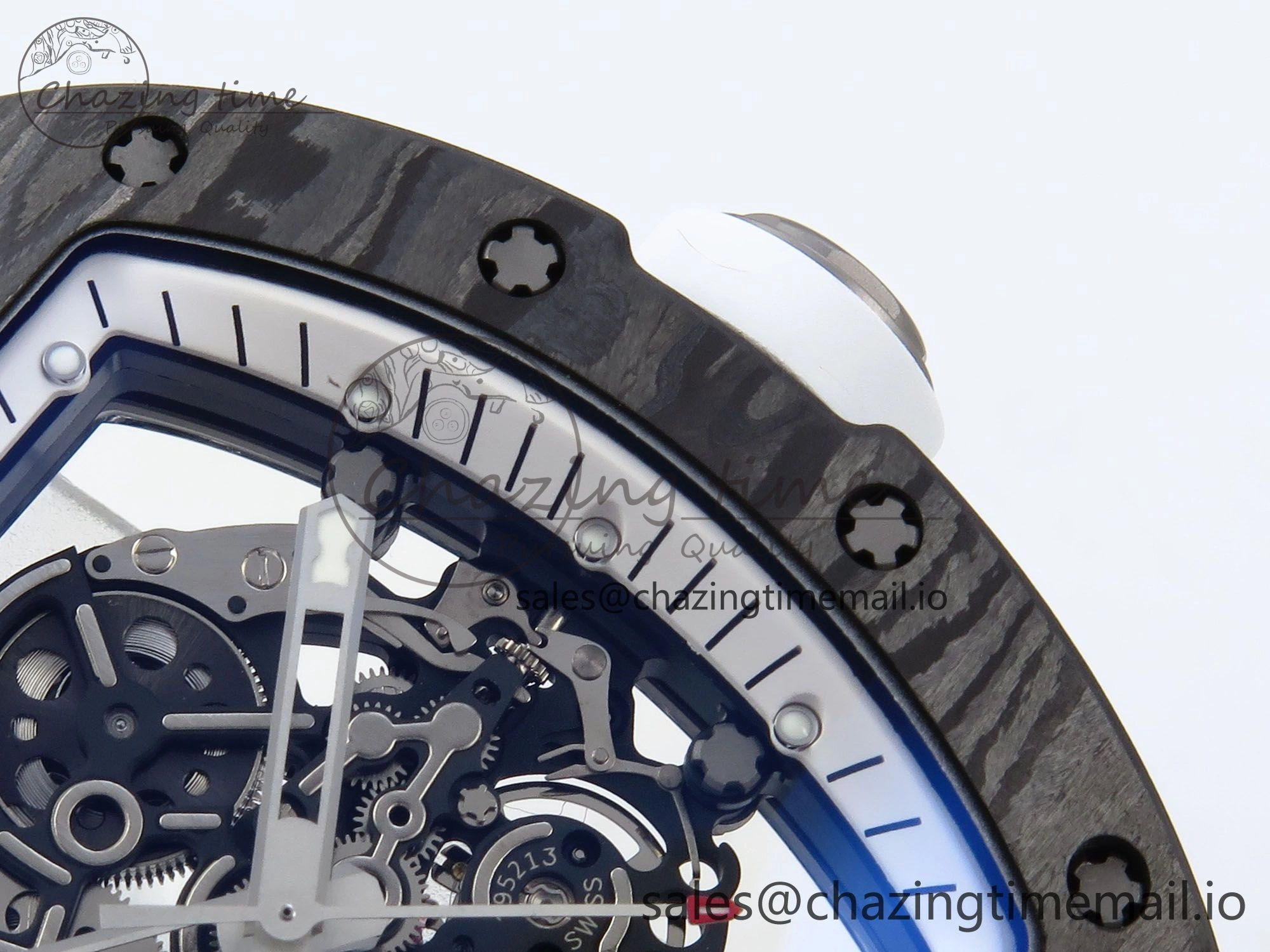 RM055 NTPT APSF 1:1 Best Edition White Bezel White Crown on Rubber Strap RMUL2 Super Clone