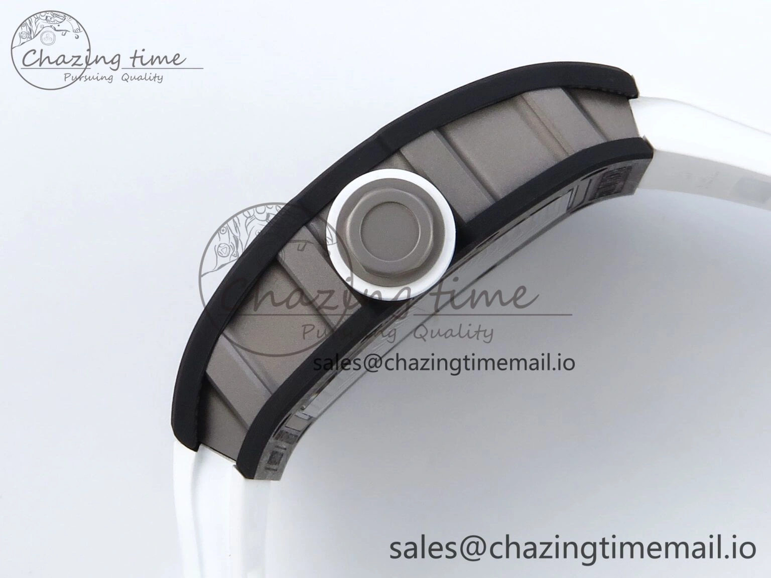 RM055 NTPT APSF 1:1 Best Edition White Bezel White Crown on Rubber Strap RMUL2 Super Clone