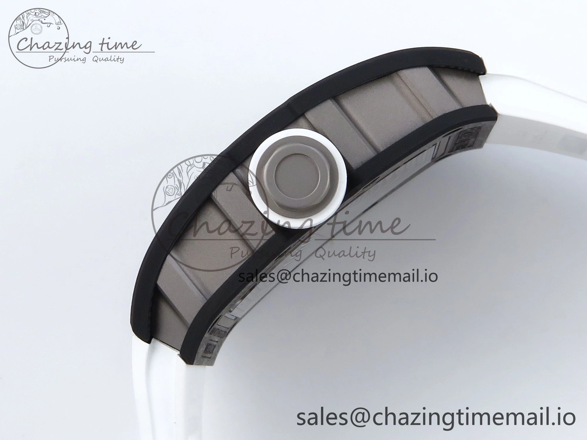 RM055 NTPT APSF 1:1 Best Edition White Bezel White Crown on Rubber Strap RMUL2 Super Clone