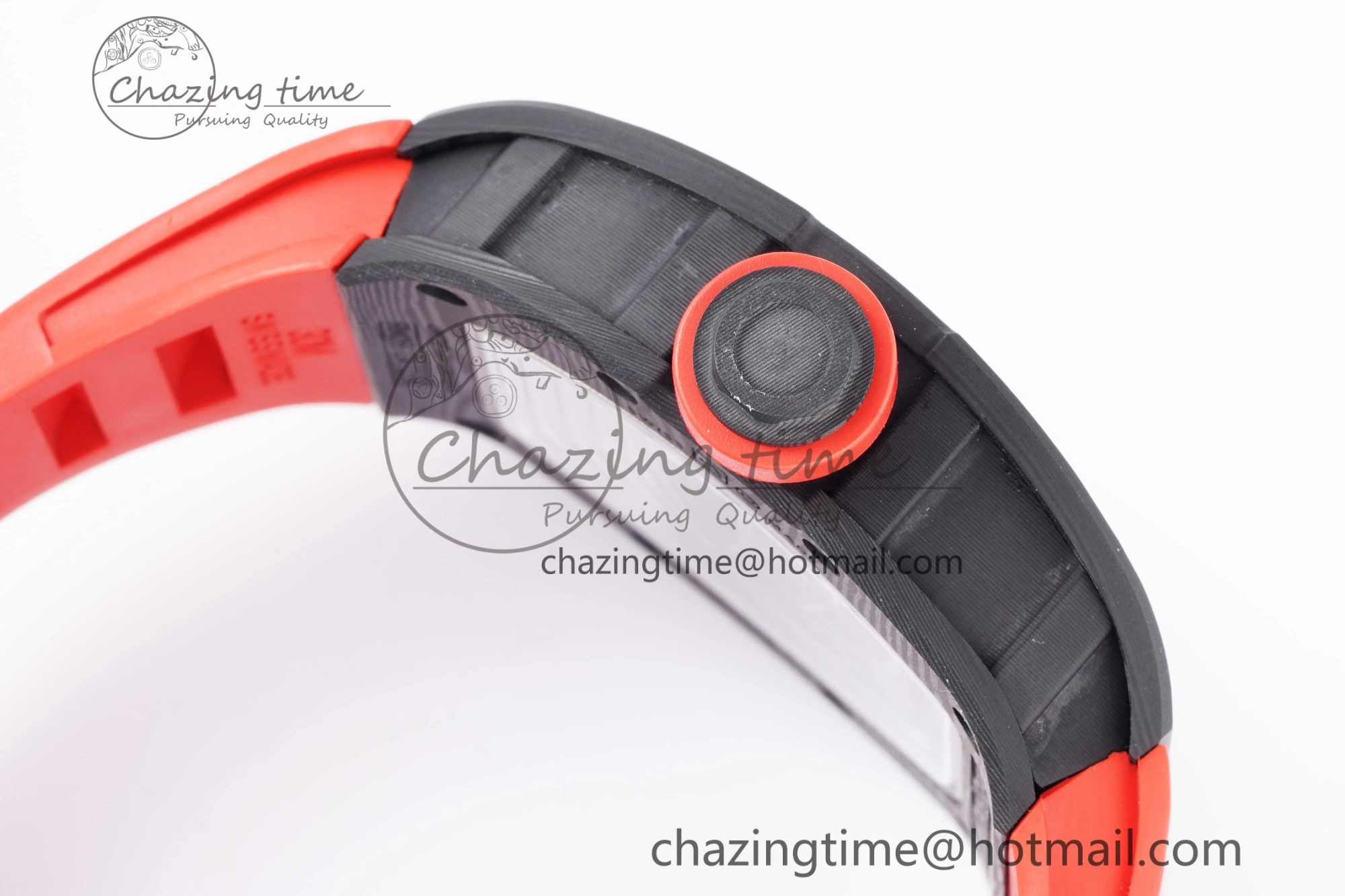 RM055 NTPT BBR Best Edition Skeleton Black Dial on Red Rubber Strap Clone RMUL2 V2