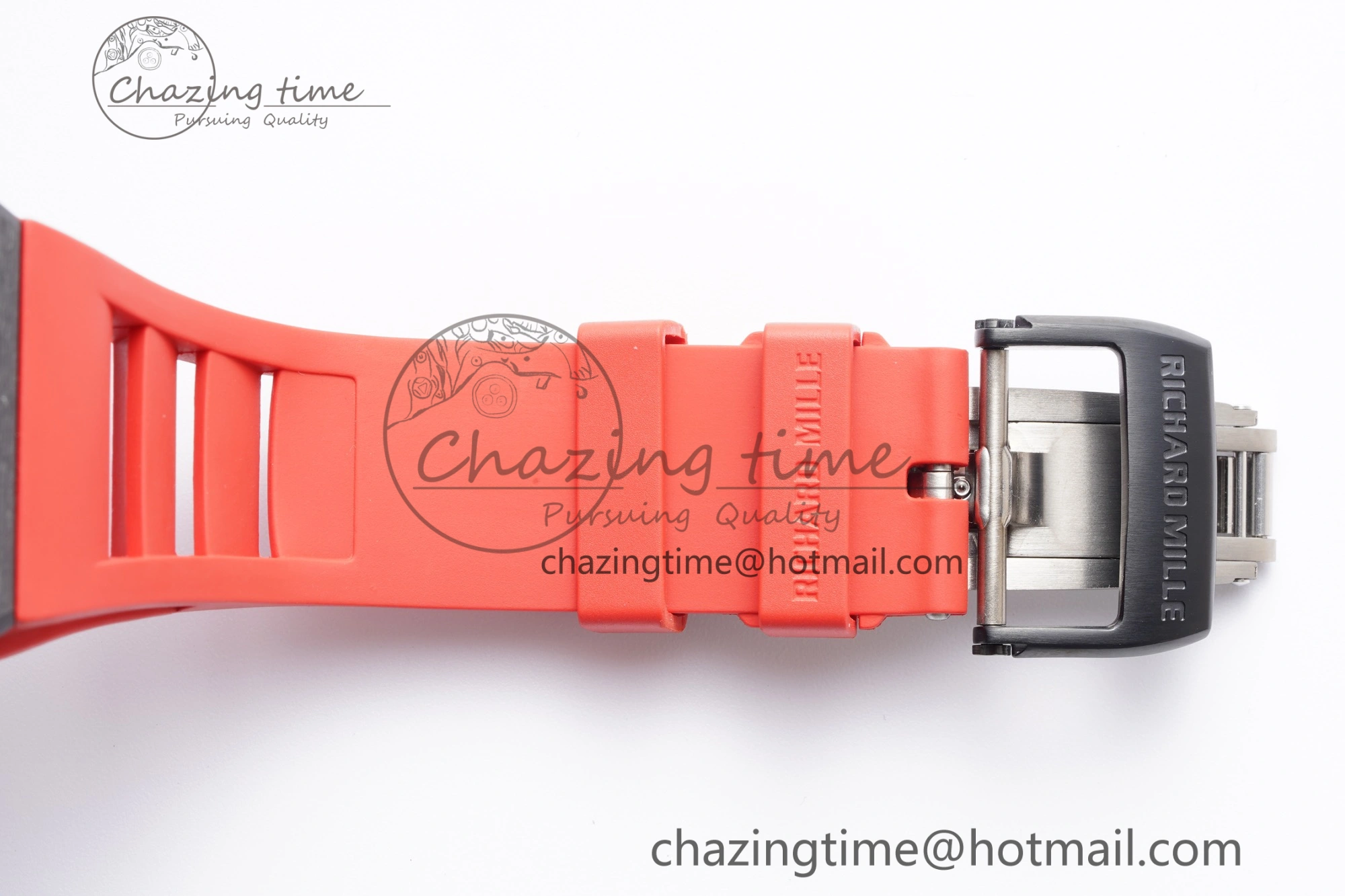 RM055 NTPT BBR Best Edition Skeleton Black Dial on Red Rubber Strap Clone RMUL2 V2