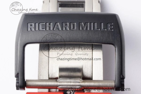 RM055 NTPT BBR Best Edition Skeleton Black Dial on Red Rubber Strap Clone RMUL2 V2
