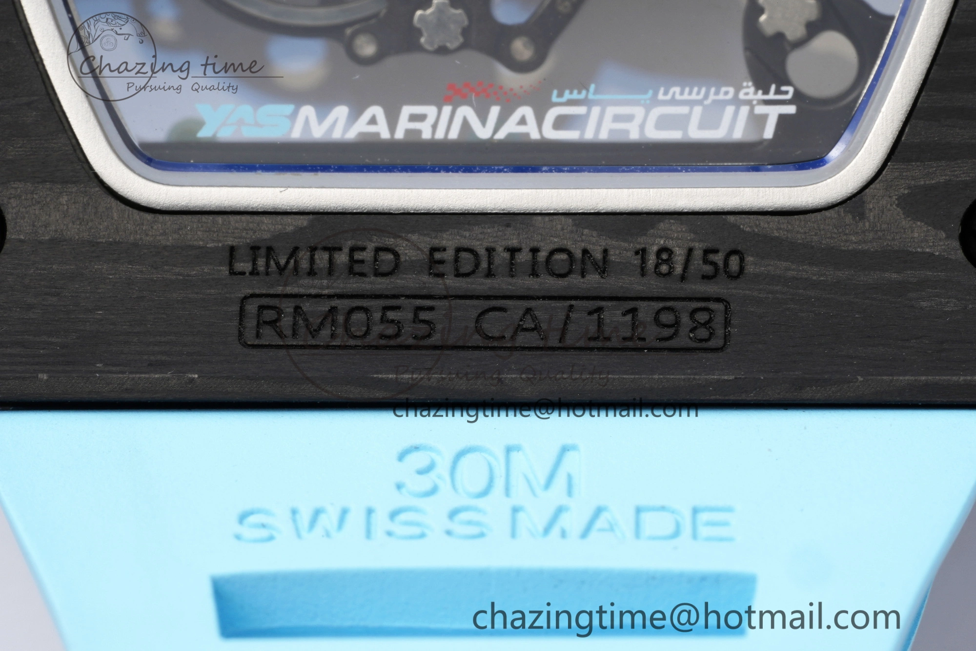 RM055 NTPT BBR Best Edition Skeleton Blue Dial on Blue Rubber Strap Clone RMUL2