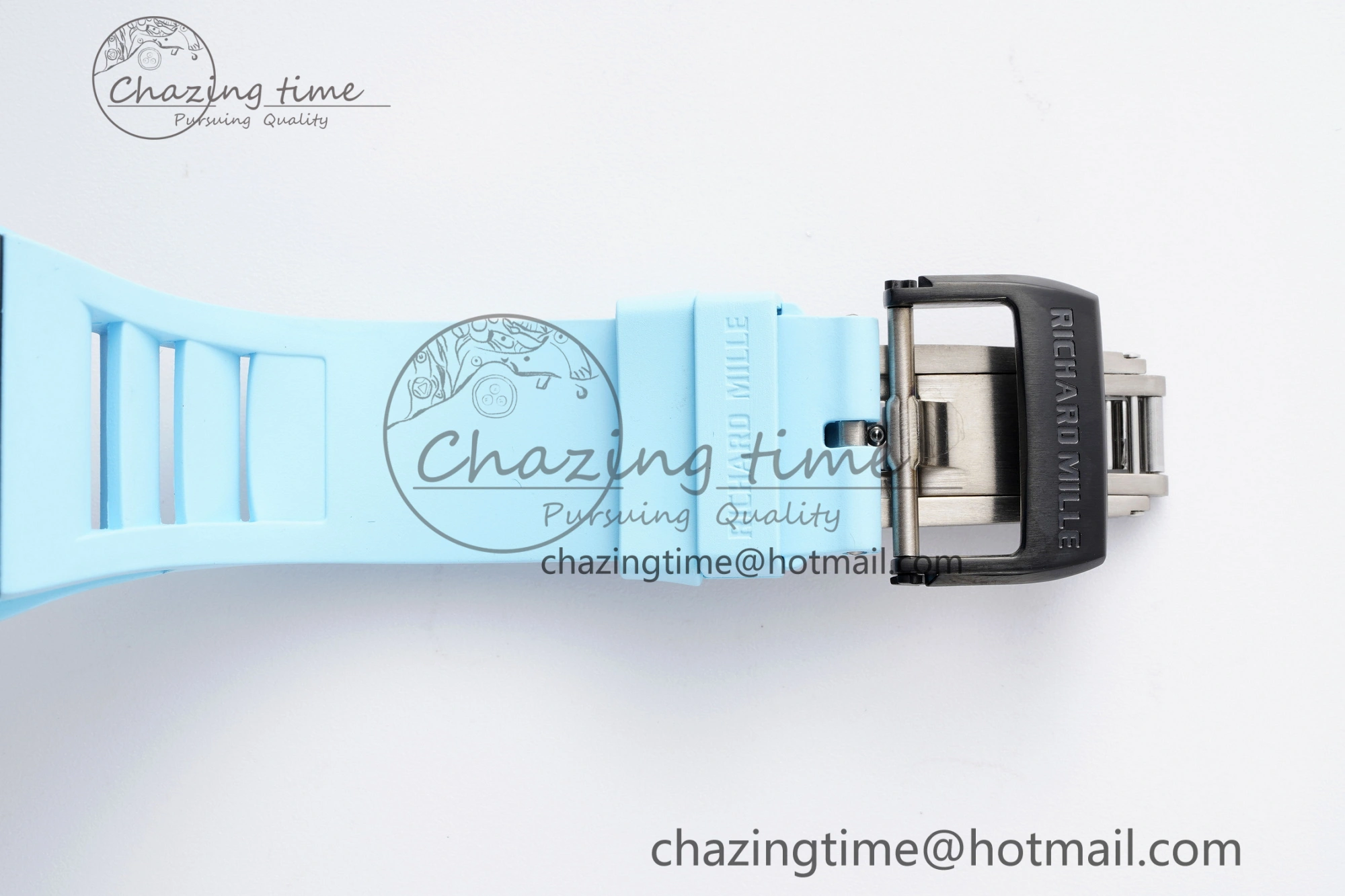 RM055 NTPT BBR Best Edition Skeleton Blue Dial on Blue Rubber Strap Clone RMUL2