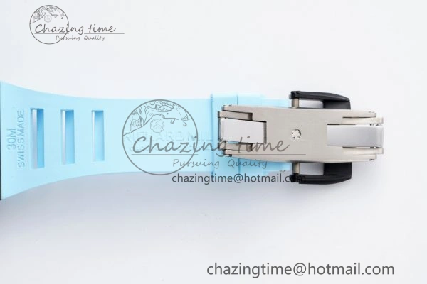 RM055 NTPT BBR Best Edition Skeleton Blue Dial on Blue Rubber Strap Clone RMUL2