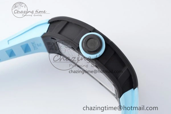 RM055 NTPT BBR Best Edition Skeleton Blue Dial on Blue Rubber Strap Clone RMUL2