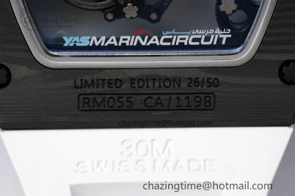 RM055 NTPT BBR Best Edition Skeleton Blue Dial on White Rubber Strap Clone RMUL2
