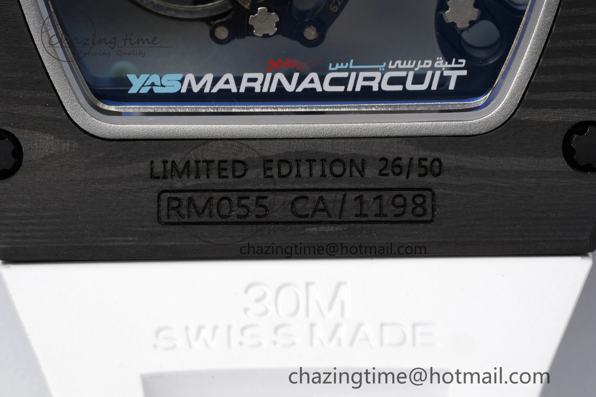 RM055 NTPT BBR Best Edition Skeleton Blue Dial on White Rubber Strap Clone RMUL2