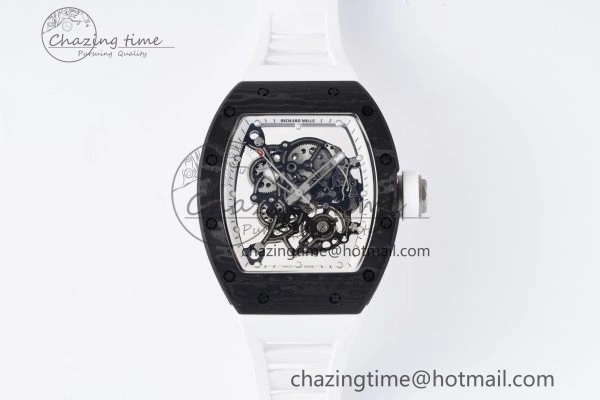 RM055 NTPT BBR Best Edition Skeleton White Dial on White Rubber Strap Clone RMUL2 V2